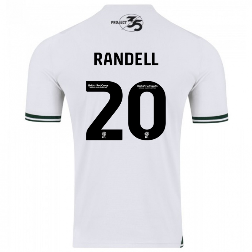 Kinderen Adam Randell #20 Wit Uitshirt Uittenue 2023/24 T-Shirt