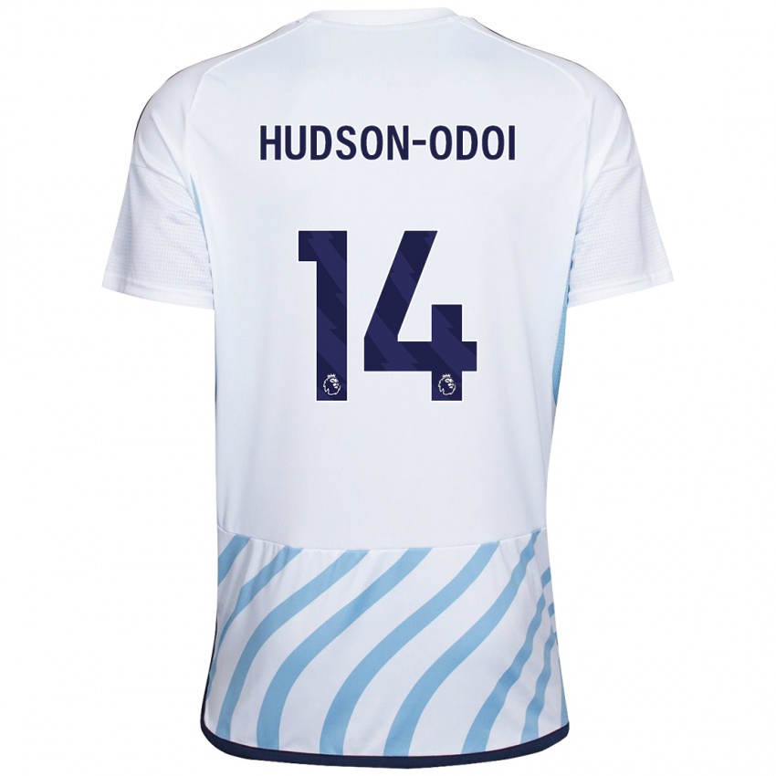 Kinderen Callum Hudson-Odoi #14 Wit Blauw Uitshirt Uittenue 2023/24 T-Shirt