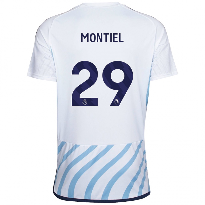 Kinderen Gonzalo Montiel #29 Wit Blauw Uitshirt Uittenue 2023/24 T-Shirt