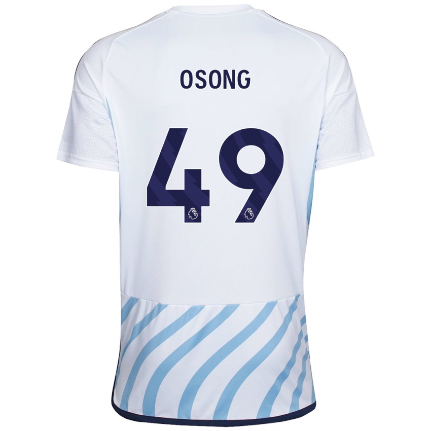 Kinderen Detlef Esapa Osong #49 Wit Blauw Uitshirt Uittenue 2023/24 T-Shirt