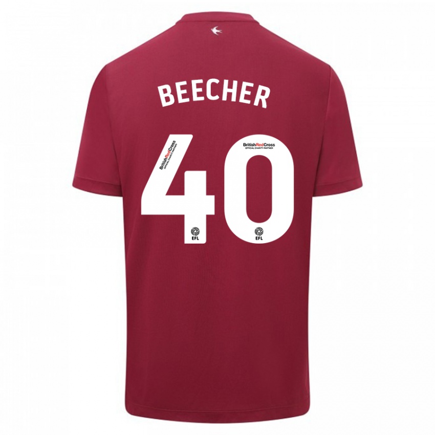 Kinderen Josh Beecher #40 Rood Uitshirt Uittenue 2023/24 T-Shirt