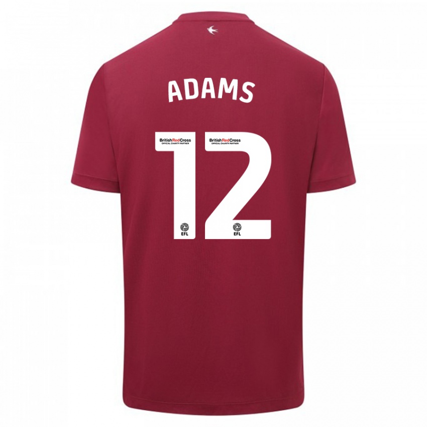 Kinderen Kelly Adams #12 Rood Uitshirt Uittenue 2023/24 T-Shirt