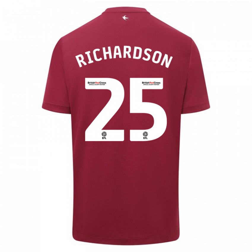 Kinderen Tija Richardson #25 Rood Uitshirt Uittenue 2023/24 T-Shirt