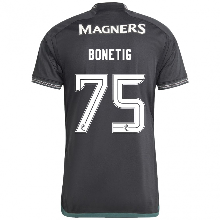 Kinderen Liam Bonetig #75 Zwart Uitshirt Uittenue 2023/24 T-Shirt