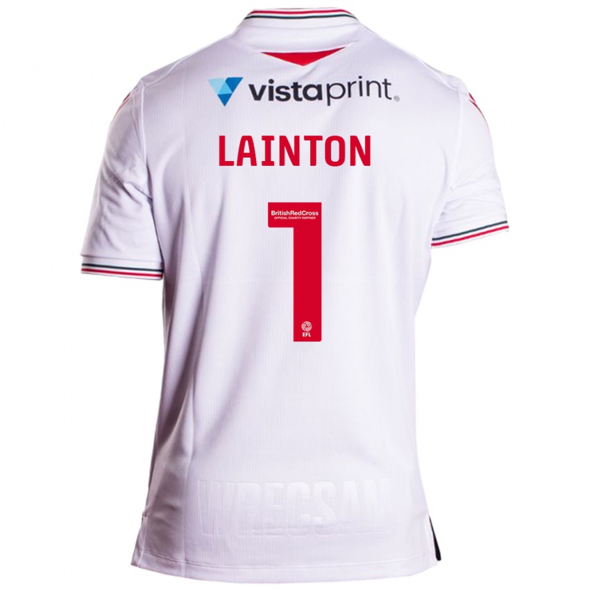 Kinderen Rob Lainton #1 Wit Uitshirt Uittenue 2023/24 T-Shirt