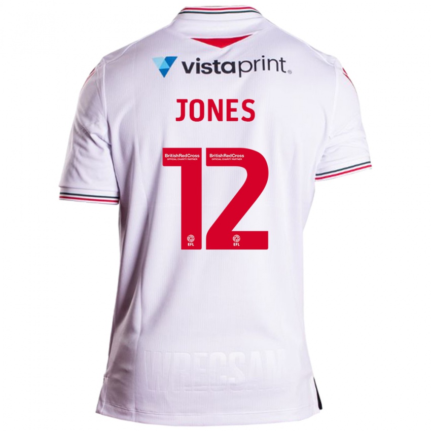 Kinderen Carra Jones #12 Wit Uitshirt Uittenue 2023/24 T-Shirt