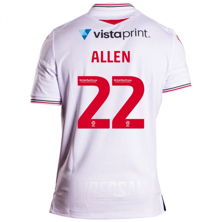 Kinderen Keren Allen #22 Wit Uitshirt Uittenue 2023/24 T-Shirt