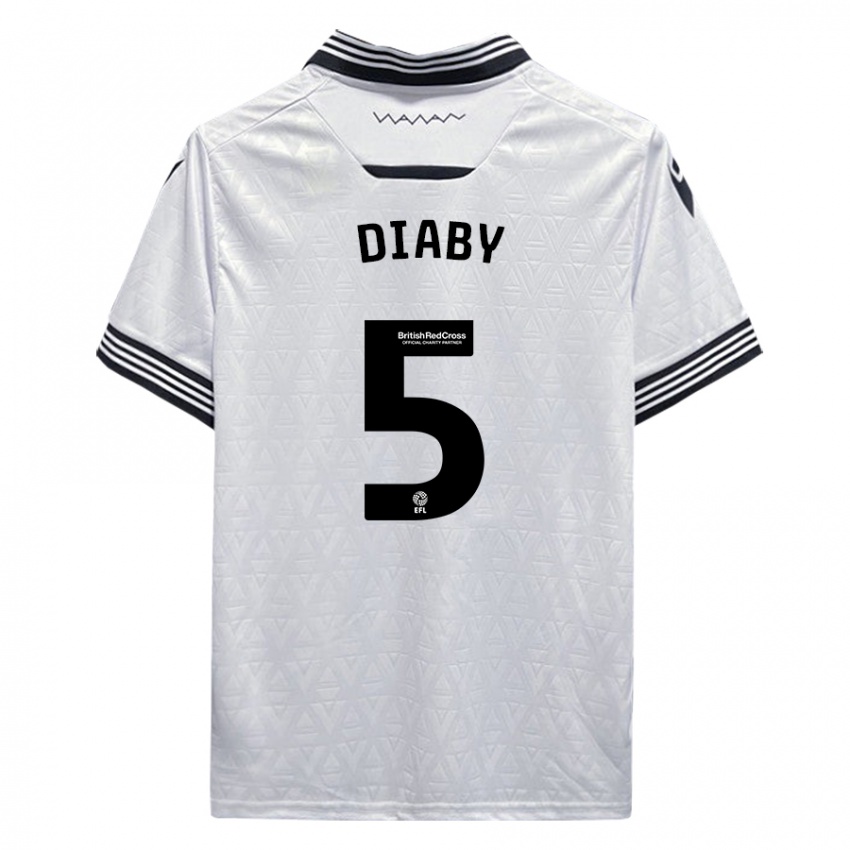 Kinderen Bambo Diaby #5 Wit Uitshirt Uittenue 2023/24 T-Shirt