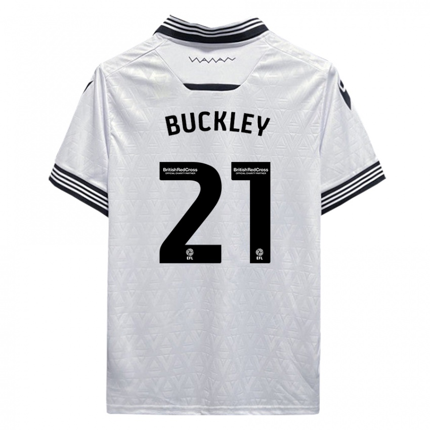 Kinderen John Buckley #21 Wit Uitshirt Uittenue 2023/24 T-Shirt