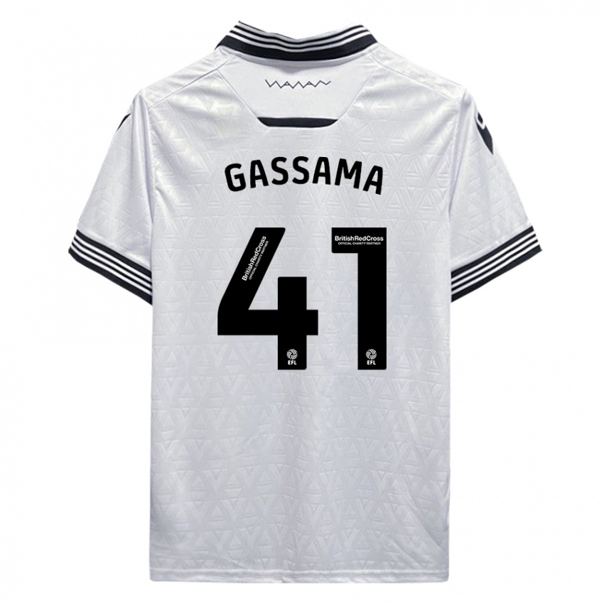 Kinderen Djeidi Gassama #41 Wit Uitshirt Uittenue 2023/24 T-Shirt