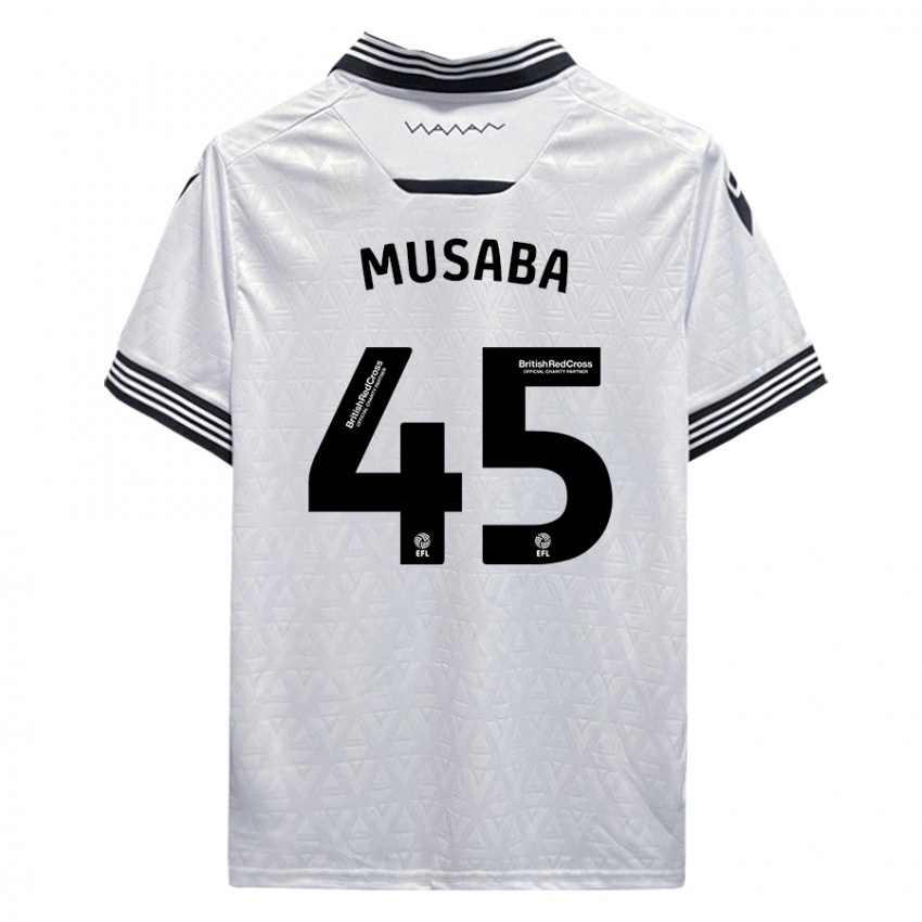 Kinderen Anthony Musaba #45 Wit Uitshirt Uittenue 2023/24 T-Shirt