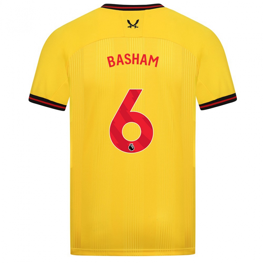 Kinderen Chris Basham #6 Geel Uitshirt Uittenue 2023/24 T-Shirt