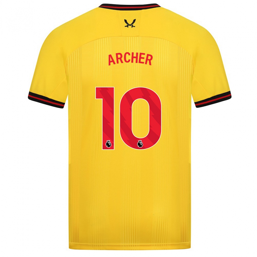 Kinderen Cameron Archer #10 Geel Uitshirt Uittenue 2023/24 T-Shirt