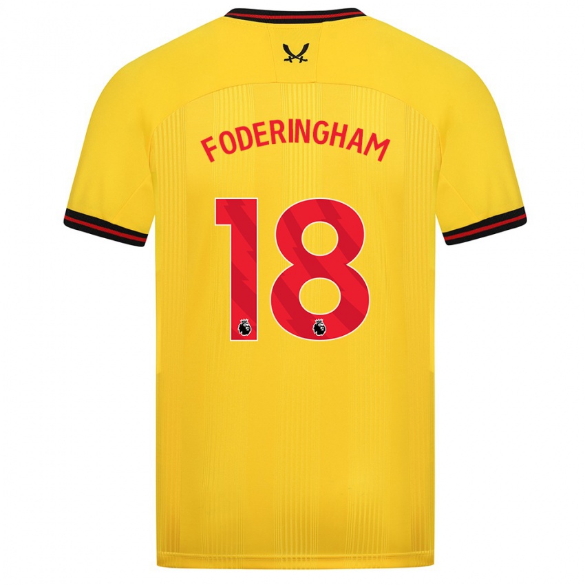 Kinderen Wes Foderingham #18 Geel Uitshirt Uittenue 2023/24 T-Shirt