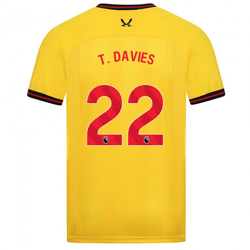 Kinderen Tom Davies #22 Geel Uitshirt Uittenue 2023/24 T-Shirt