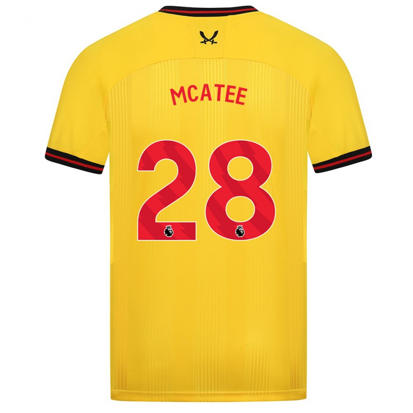 Kinderen James Mcatee #28 Geel Uitshirt Uittenue 2023/24 T-Shirt