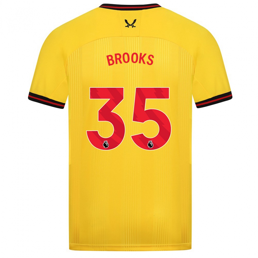 Kinderen Andre Brooks #35 Geel Uitshirt Uittenue 2023/24 T-Shirt