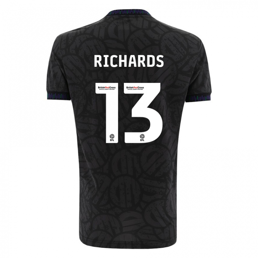 Kinderen Harvey Wiles-Richards #13 Zwart Uitshirt Uittenue 2023/24 T-Shirt