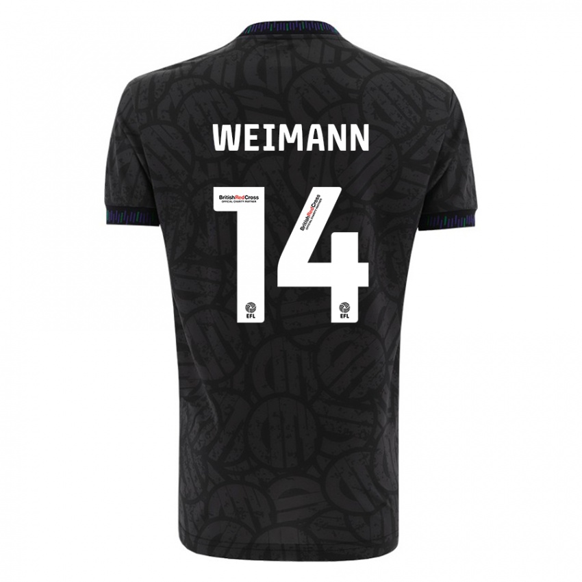 Kinderen Andreas Weimann #14 Zwart Uitshirt Uittenue 2023/24 T-Shirt