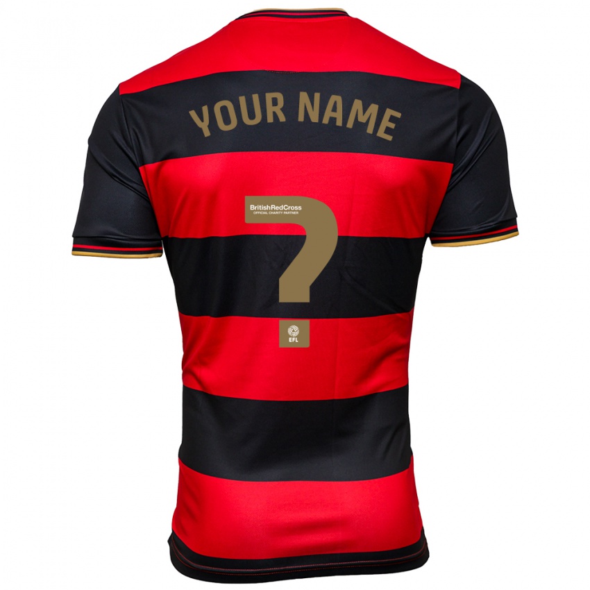 Kinderen Uw Naam #0 Zwart Rood Uitshirt Uittenue 2023/24 T-Shirt