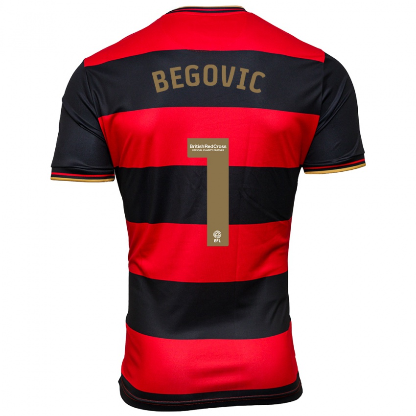 Kinderen Asmir Begovic #1 Zwart Rood Uitshirt Uittenue 2023/24 T-Shirt