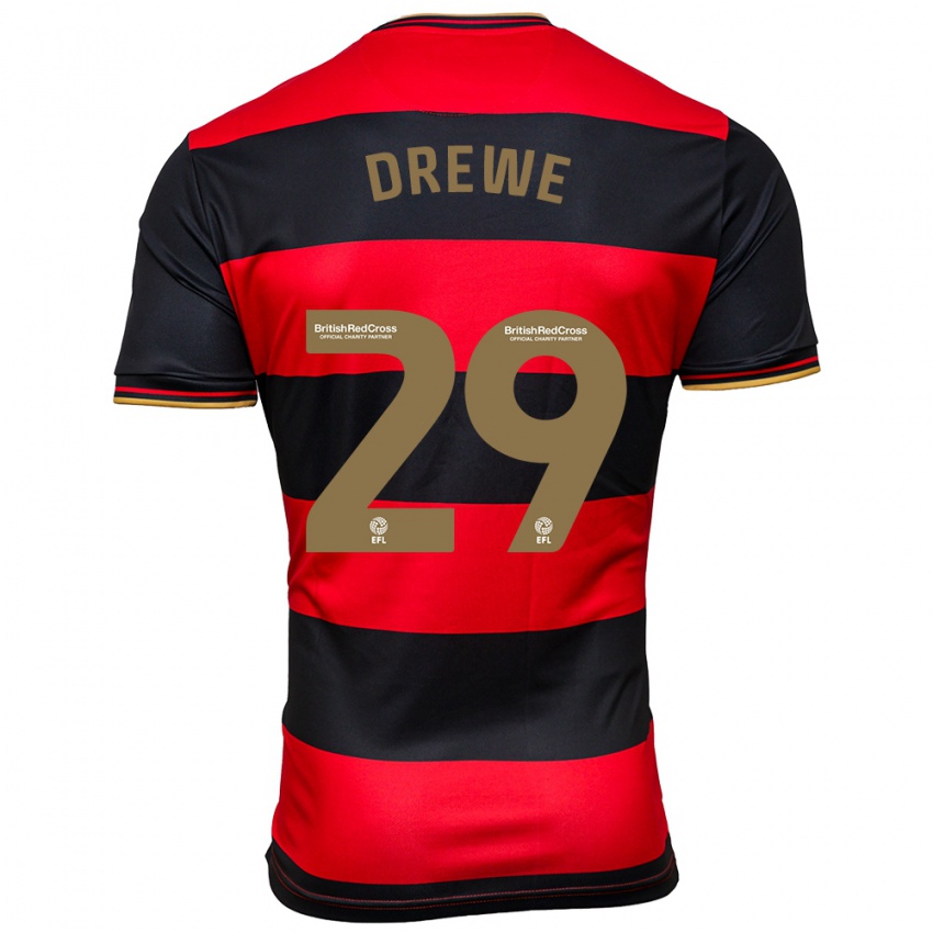 Kinderen Aaron Drewe #29 Zwart Rood Uitshirt Uittenue 2023/24 T-Shirt