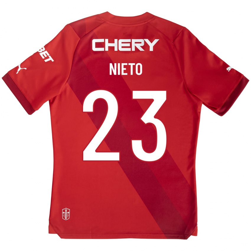 Kinderen Byron Nieto #23 Rood Uitshirt Uittenue 2023/24 T-Shirt