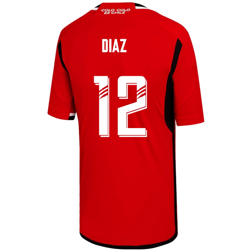 Kinderen Javiera Díaz #12 Rood Uitshirt Uittenue 2023/24 T-Shirt