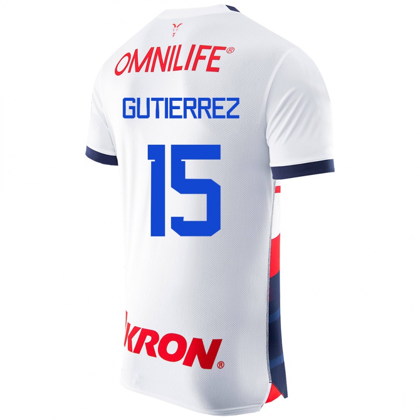 Kinderen Erick Gutierrez #15 Wit Uitshirt Uittenue 2023/24 T-Shirt