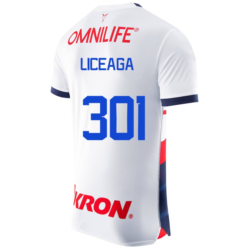 Kinderen Juan Liceaga #301 Wit Uitshirt Uittenue 2023/24 T-Shirt