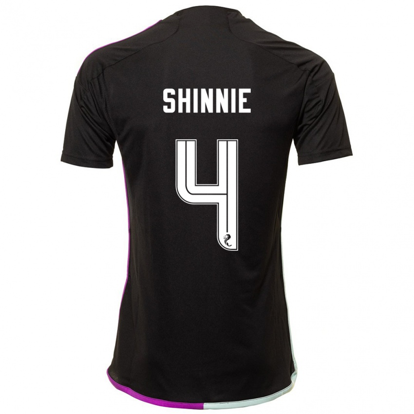 Kinderen Graeme Shinnie #4 Zwart Uitshirt Uittenue 2023/24 T-Shirt