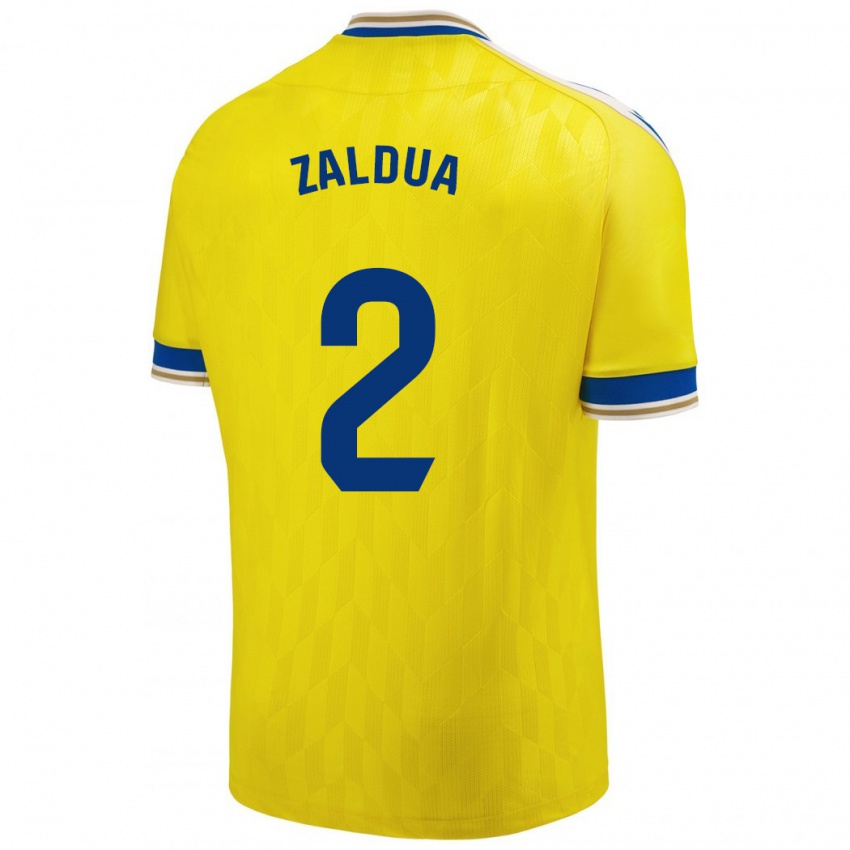 Heren Joseba Zaldua #2 Geel Thuisshirt Thuistenue 2023/24 T-Shirt