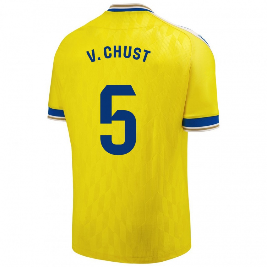 Heren Victor Chust #5 Geel Thuisshirt Thuistenue 2023/24 T-Shirt