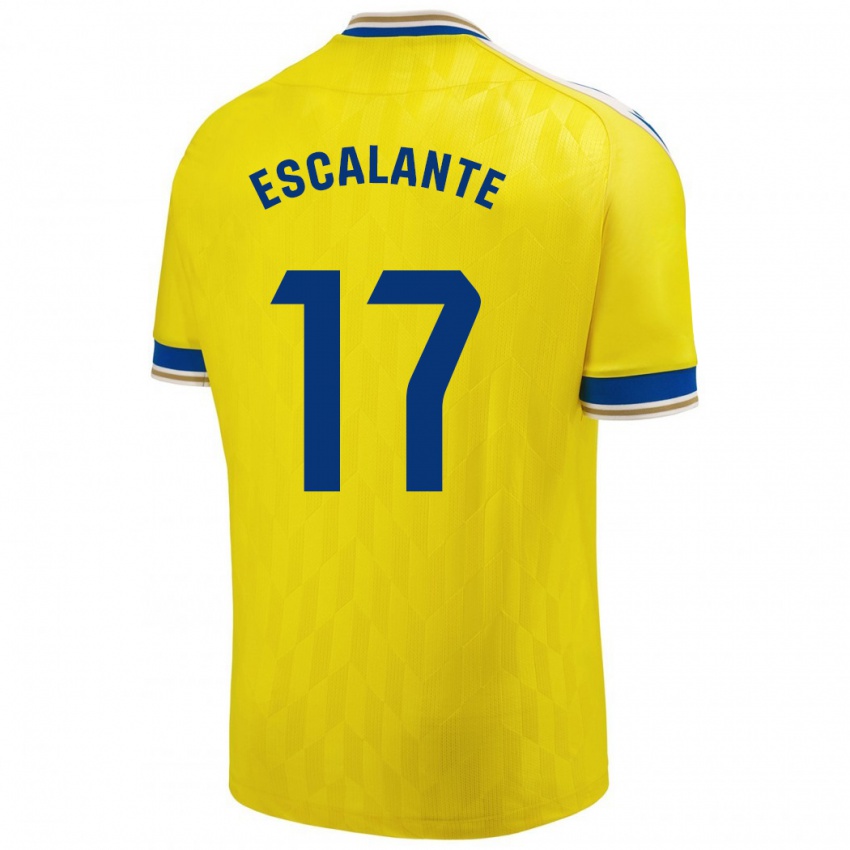 Heren Gonzalo Escalante #17 Geel Thuisshirt Thuistenue 2023/24 T-Shirt