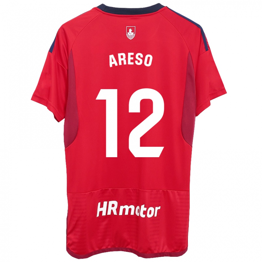 Heren Jesus Areso #12 Rood Thuisshirt Thuistenue 2023/24 T-Shirt