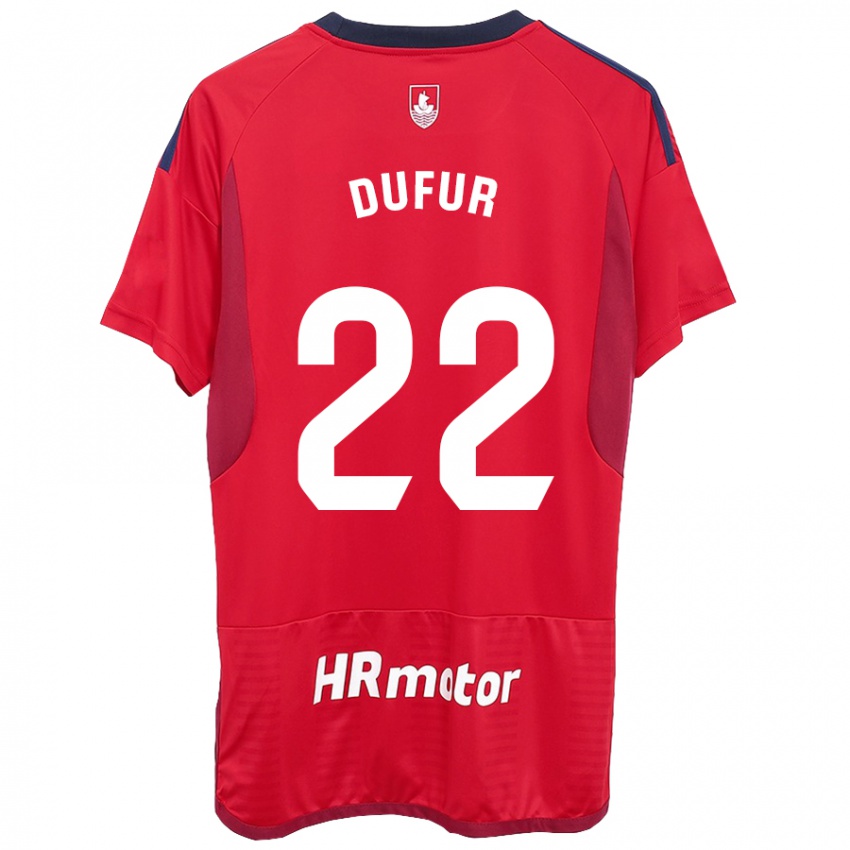 Heren Ander Dufur #22 Rood Thuisshirt Thuistenue 2023/24 T-Shirt