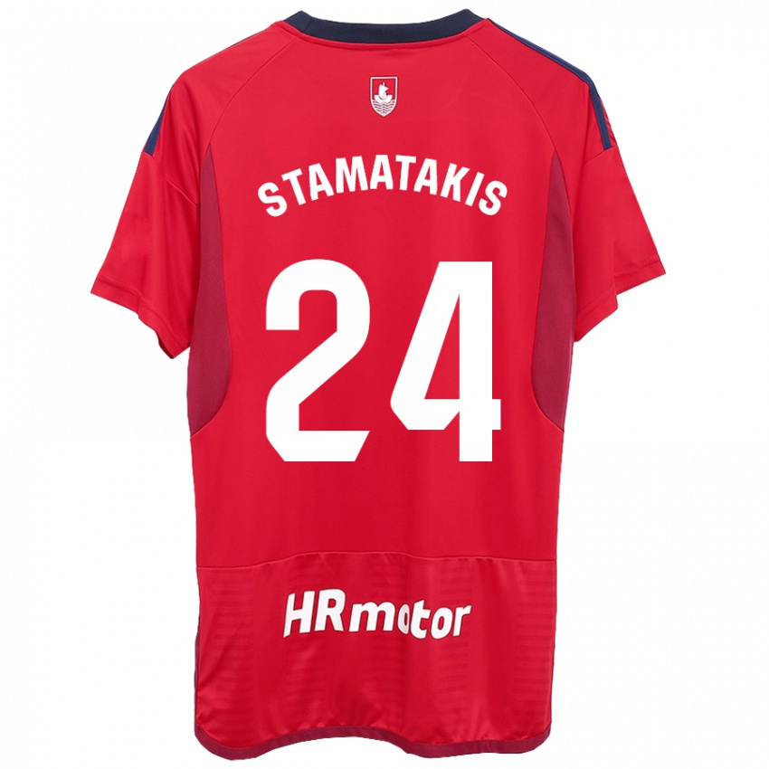 Heren Dimitrios Stamatakis #24 Rood Thuisshirt Thuistenue 2023/24 T-Shirt