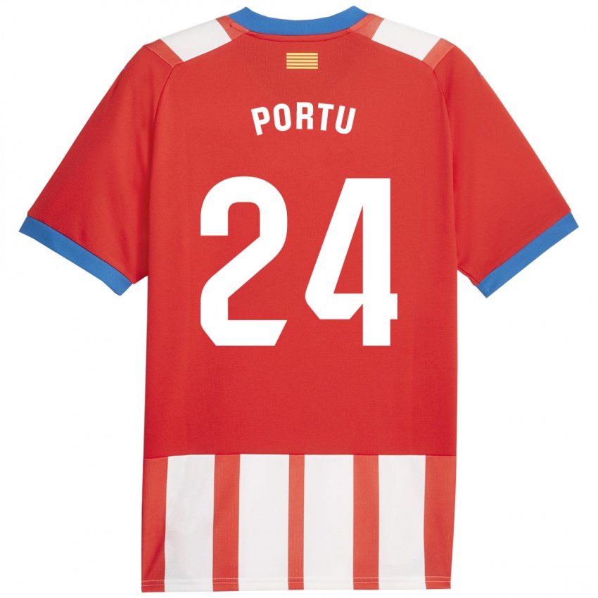 Heren Portu #24 Rood Wit Thuisshirt Thuistenue 2023/24 T-Shirt