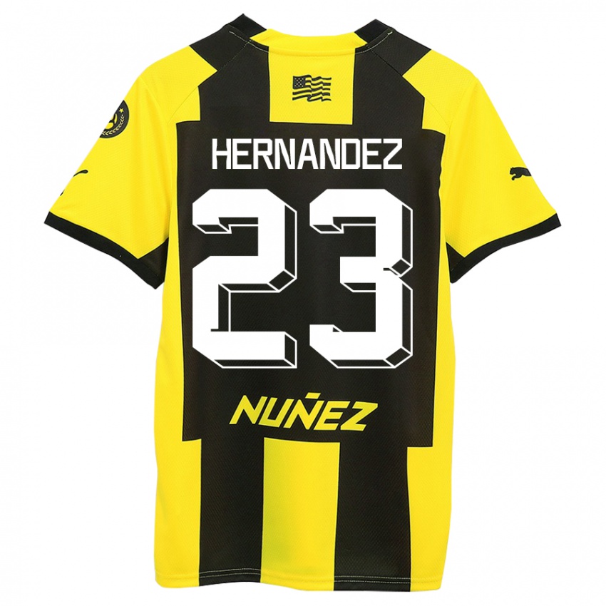 Heren Abel Hernandez #23 Geel Zwart Thuisshirt Thuistenue 2023/24 T-Shirt