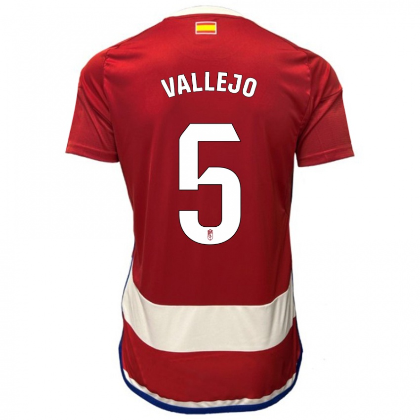 Heren Jesus Vallejo #5 Rood Thuisshirt Thuistenue 2023/24 T-Shirt