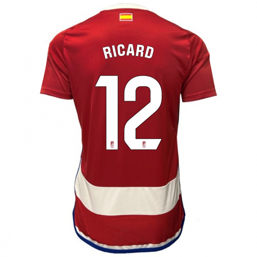 Heren Ricard Sanchez #12 Rood Thuisshirt Thuistenue 2023/24 T-Shirt