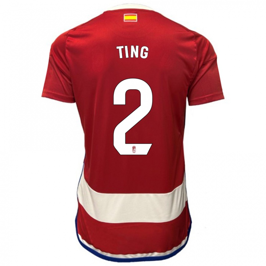 Heren Xie Ting #2 Rood Thuisshirt Thuistenue 2023/24 T-Shirt