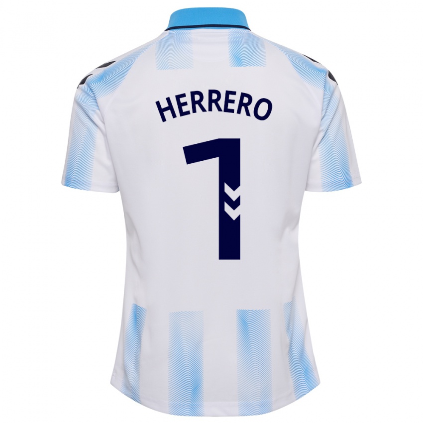 Heren Alfonso Herrero #1 Wit Blauw Thuisshirt Thuistenue 2023/24 T-Shirt