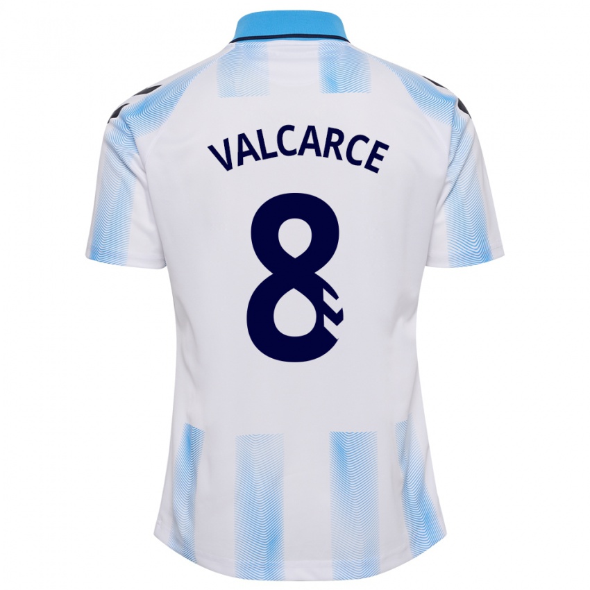 Heren Alejandro Valcarce #8 Wit Blauw Thuisshirt Thuistenue 2023/24 T-Shirt