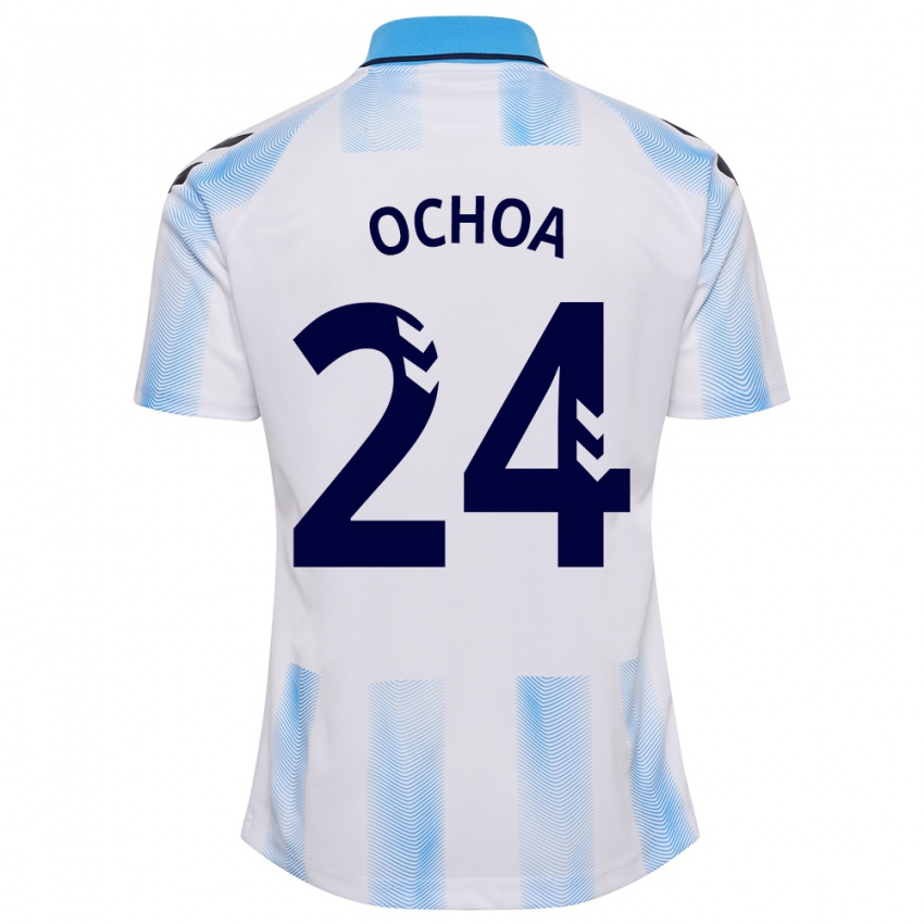 Heren Aarón Ochoa #24 Wit Blauw Thuisshirt Thuistenue 2023/24 T-Shirt
