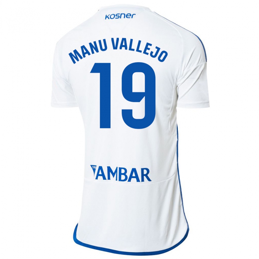 Heren Manu Vallejo #19 Wit Thuisshirt Thuistenue 2023/24 T-Shirt