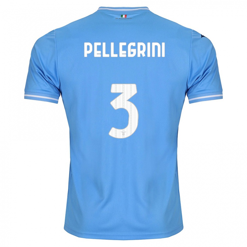 Heren Luca Pellegrini #3 Blauw Thuisshirt Thuistenue 2023/24 T-Shirt