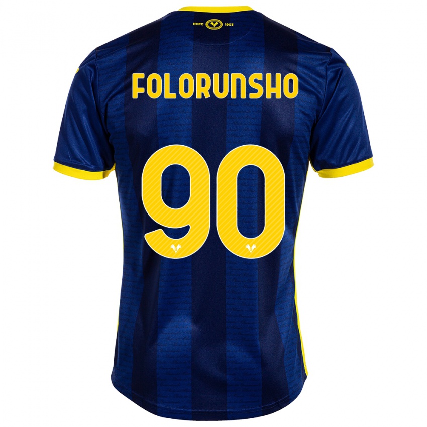 Heren Michael Folorunsho #90 Marine Thuisshirt Thuistenue 2023/24 T-Shirt