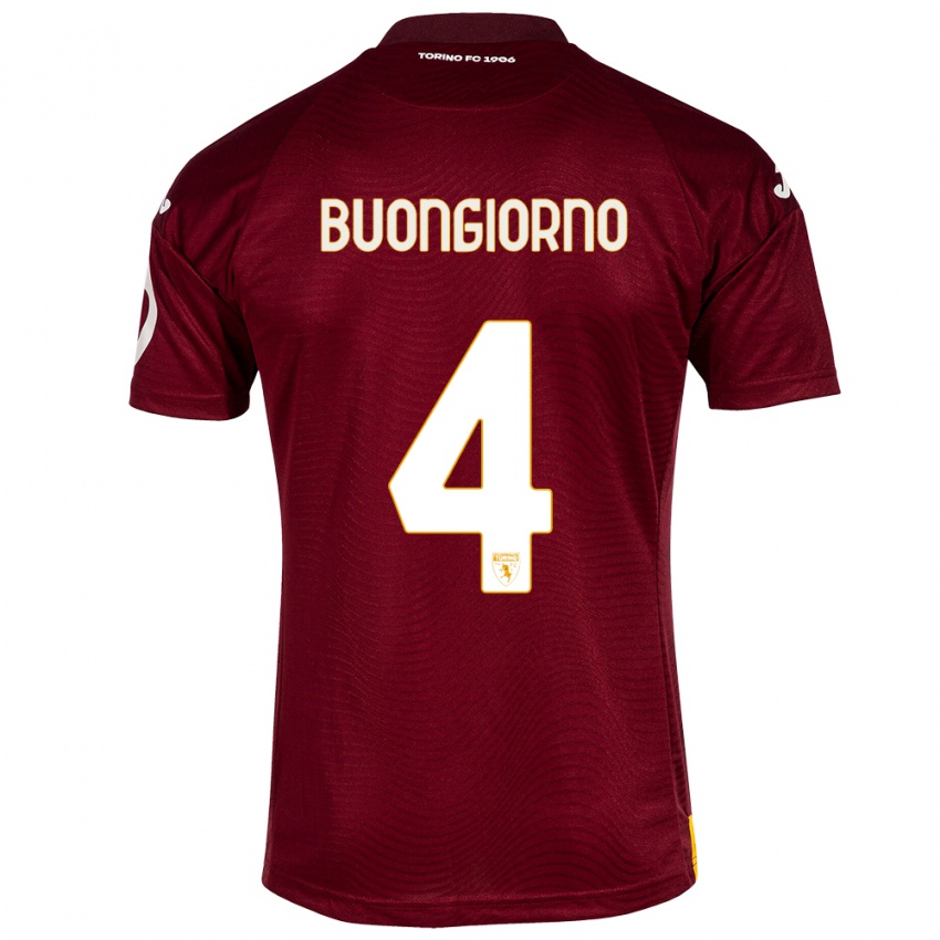 Heren Alessandro Buongiorno #4 Donkerrood Thuisshirt Thuistenue 2023/24 T-Shirt