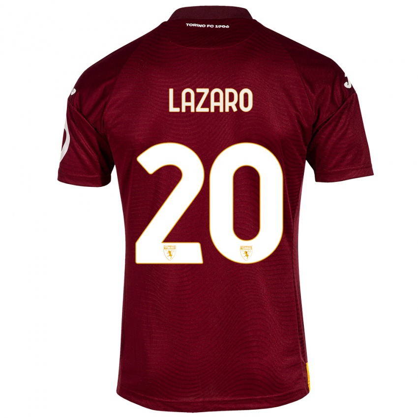 Heren Valentino Lazaro #20 Donkerrood Thuisshirt Thuistenue 2023/24 T-Shirt